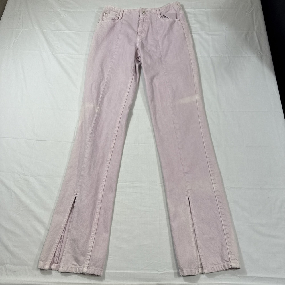 JEANS BAGGY STRAIGHT Zara WOMENS 4 Light Pink High Rise Pants